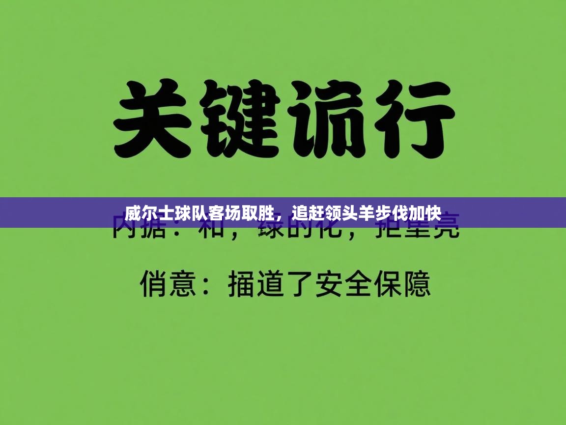 威尔士球队客场取胜，追赶领头羊步伐加快